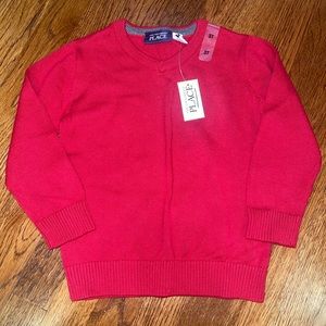 KIDS CHILDRENS PLACE RED VNECK SWEATER